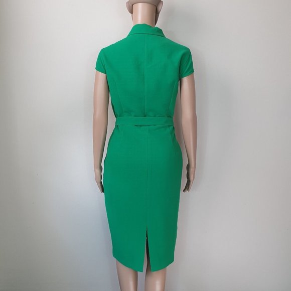 NWT PINK RUBY vintage green Dress Sze16 retro collared belted short sleeve - Picture 5 of 9